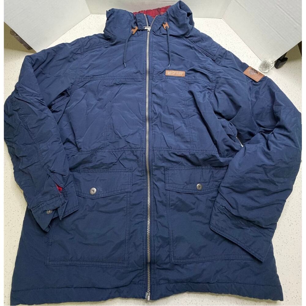 Columbia Sportswear Jacket Men XL Navy flannel lining